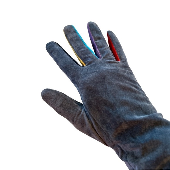 Renee's NYC Accessories Gray Leather Gloves Size Medium - Picture 7 of 9